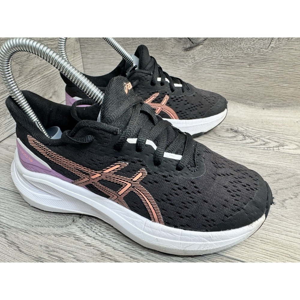 Asics Shoes Kids Size 1 Black Sneakers Running Athletic Jogging Gym